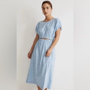 Madewell XS 3 in 1 cotton gingham dress EUC